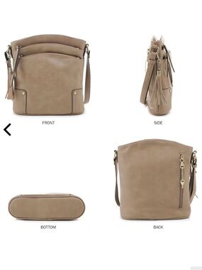 Taupe Crossbody Concealed Carry Handbag with Tassel